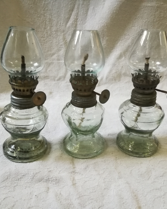 Lampada lume antica ad olio con regolatore fiamma