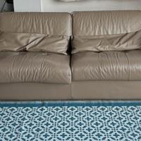 Divano Delta Salotti Pelle Pieno Fiore Tortora