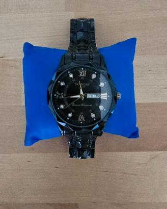 Orologio da Uomo in Acciaio Inossidabile Nero Moda