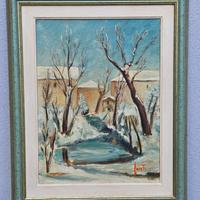 Quadro Paesaggistico Invernale Innevato