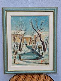 Quadro Paesaggistico Invernale Innevato