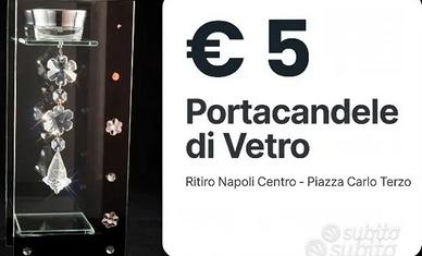 Porta candela o centro tavola di vetro 