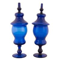 Coppia vasi vetro blu
