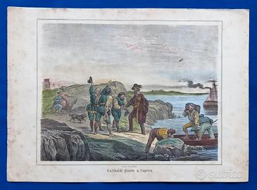 litografia Garibaldi a Caprera 