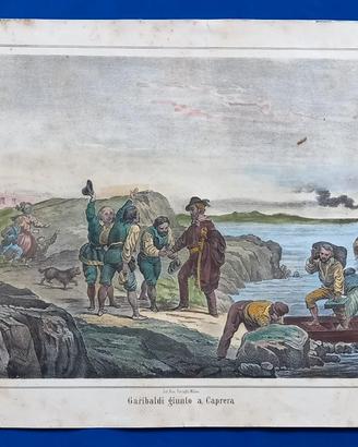 litografia Garibaldi a Caprera 