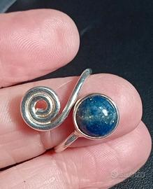 Anello in argento 925 reg e lapislazzulo naturale 