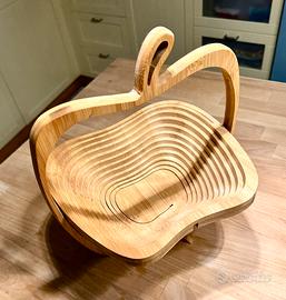 Cesto portafrutta in bamboo pieghevole