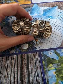 Coppia di porta tovaglioli silver plated vintage c