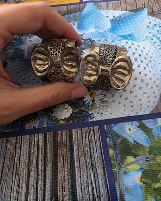 Coppia di porta tovaglioli silver plated vintage c