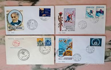 Lotto 4 FDC ITALIA 1967–1972 Toscanini–Sci Alpino