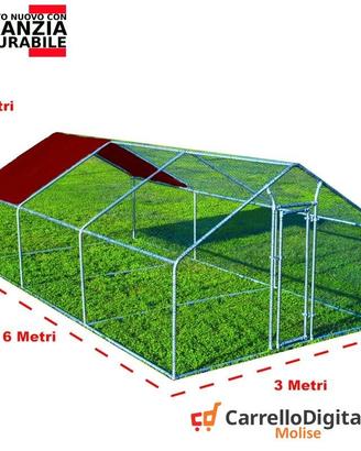 Gabbia Galline 3x6 m x h 2 m – 18 mq bordeaux