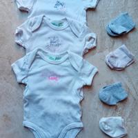 set body neonata "Blukids" 1/3 mesi+ calzini 