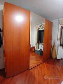 ARMADIO +COMO'+ 2 COMODINI IN LEGNO DI CILIEGIO 