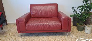 Divano 2 posti in vera pelle