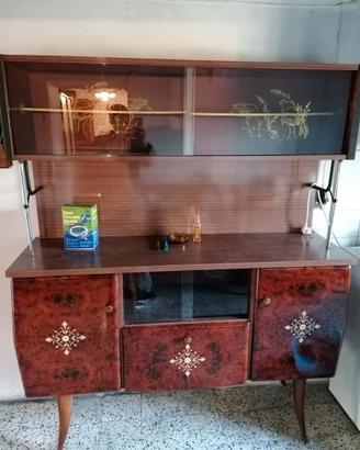 Credenza in legno con vetrina anni 50