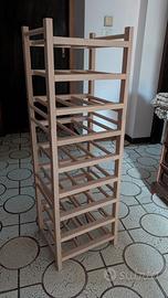 3 pezzi HUTTEN portabottiglie legno massiccio