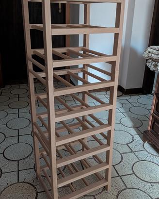 3 pezzi HUTTEN portabottiglie legno massiccio
