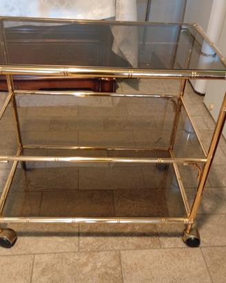 carrello in ottone con rotelle
