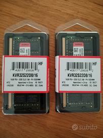 2x RAM DDR4 16Gb Sodimm Kingston DDR 4 16 Gb 3200