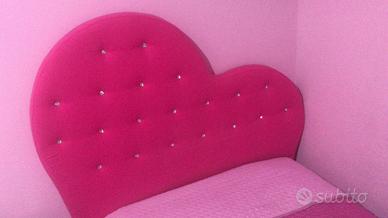 Letto a cuore una piazza completo di materasso