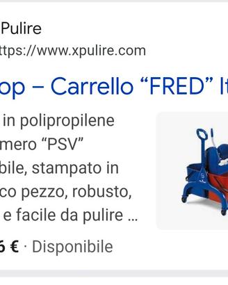 Carrello per pulizie