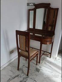 antiquariato mobile toeletta consolle + sedia