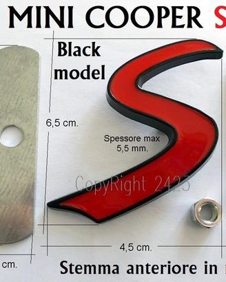 MINI COOPER S Stemma Anteriore BLACK Griglia Logo