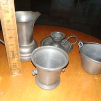 MINIATURE VASELLAME PELTRO MARCA DELFI 1950  ITALY