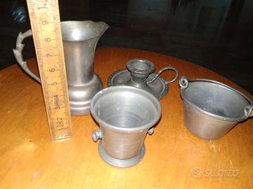 MINIATURE VASELLAME PELTRO MARCA DELFI 1950  ITALY