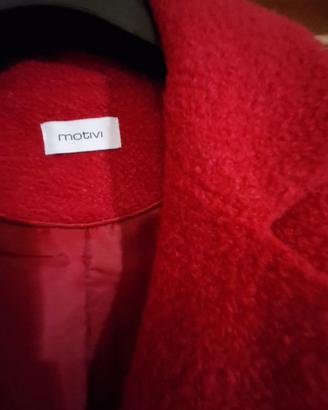 Cappotto rosso in boucle' rasato