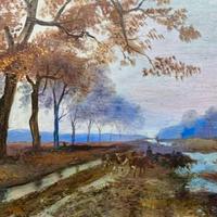 Scuola italiana (XX) - Paesaggio autunnale