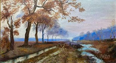 Scuola italiana (XX) - Paesaggio autunnale