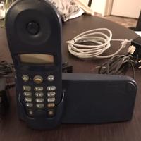 Telefono fisso senza fili, blu