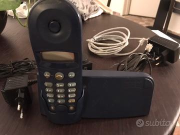 Telefono fisso senza fili, blu