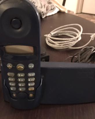 Telefono fisso senza fili, blu