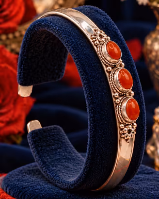 Bracciale vintage argento 925 cuff  navajo corallo