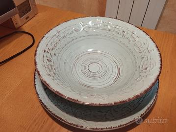 ciotola insalatiera + piatto grande stoneware.