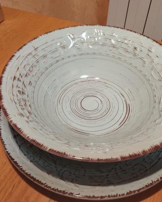 ciotola insalatiera + piatto grande stoneware.