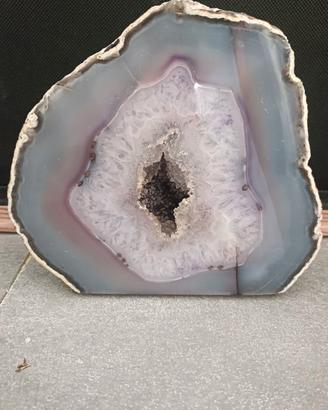 Fetta di Agata Viola con Ametista 14 cm