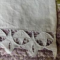 Splendida tovaglia vintage con intaglio ricamo man