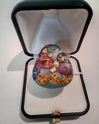 Anello ak152 Klimt, Argento 925, Cernit