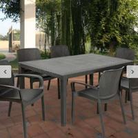 Tavolo più 6 sedie da giardino (nuovo)