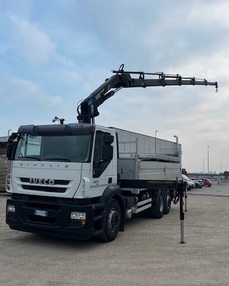 Iveco Magirus 3 assi gru + cassone