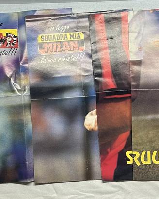 Lotto 8 Poster Vintage Milan Anni 90 Gullit Boban