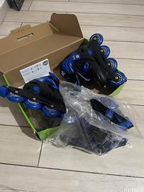 Pattini in linea 4 ruote blu- taglia 31-35 - sun&s