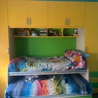 Set cameretta letto a castello con armadio