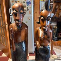 Coppia monumentale di sculture Etniche Africane