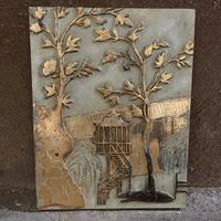 Vecchia tavoletta dipinta con cineserie