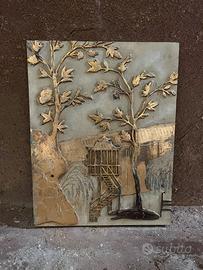 Vecchia tavoletta dipinta con cineserie