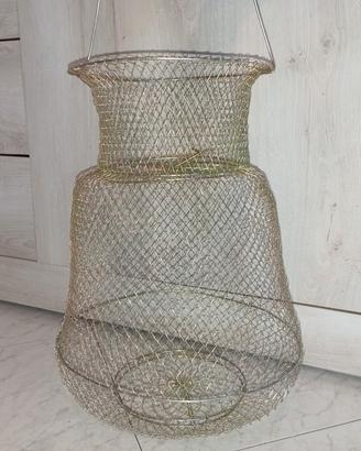 Gabbia pieghevole in filo d'acciaio per pesca